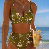 Bikini Sexy Entrecroisé Imprimé Floral