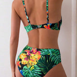 Bikini Sexy Impreso Sujetador Push-Up Triángulo