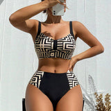Bikini de Dos Piezas Estampado Elegante