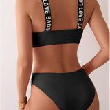 Bikini Letra Tirantes Sujetador Dos Piezas