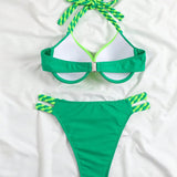 Conjunto de bikini de color bloque