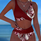 Bikini Contraste Color Moda Floral