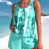Conjunto de bikini tankini estampado coco
