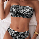 Bañador de Dos Piezas Estampado Estilo Étnico