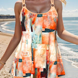 Tankini con tirantes y estampado