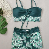 Bikini de Cintura Alta Boyleg Impreso