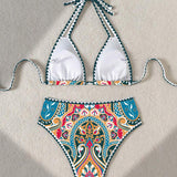 Top de Bikini Sexy Estilo Sujetador Impreso Triángulo