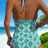 Tankini Impreso Étnico Halter