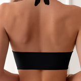 Bikini de Malla con Soporte de Cuello