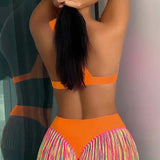 Conjunto de Bikini de Mujer con Flecos
