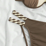 Conjunto de bikini de color bloque