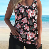 Tankini Vacaciones En La Playa Impreso Dos Piezas