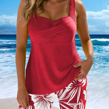 Tankini de Dos Piezas Camuflaje Impreso Pierna Niño