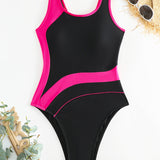 Trendy bañador de una pieza en colores contrastantes