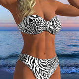 Bañador Sexy Impreso Leopardo de Dos Piezas