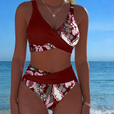 Bikini Contraste Color Moda Floral