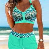 Bikinis de talle alto con estampado geométrico