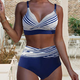 Bikini Rayado Push-Up de Dos Piezas