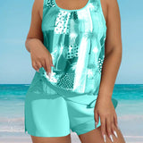 Conjunto de bikini tankini estampado coco
