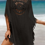 Cubierta de playa con pompones