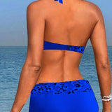 Bikini dos nu impreso patchwork leopardo