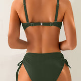 Bikini de Dos Piezas con Espalda Descubierta para la Playa