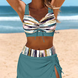 Bikinis de talle alto a rayas