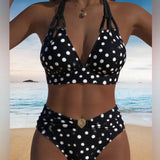 Bañador de dos piezas sexy con lunares