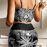 Bikini de Cintura Alta Boyleg Impreso
