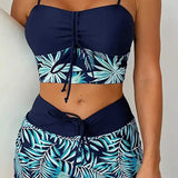 Bikini de Cintura Alta Boyleg Impreso