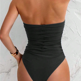Bikini Color Sólido de Una Pieza