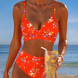 Bikini Sexy Entrecroisé Imprimé Floral