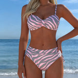 Bikini Zebra Impreso Bralette