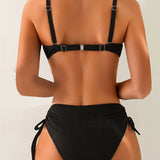 Bikini de Dos Piezas con Espalda Descubierta para la Playa