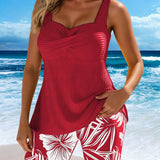 Tankini de Dos Piezas Camuflaje Impreso Pierna Niño