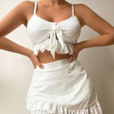 Conjunto de bikini de tres piezas con vestido