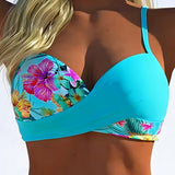 Bikini Bralette Estilo Impreso Contrastante
