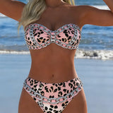 Bikini Leopardo Impreso Cadena