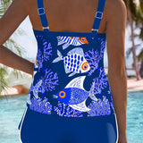 Tankini de Dos Piezas Impreso Mundo Oceánico