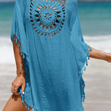 Cubierta de playa con pompones