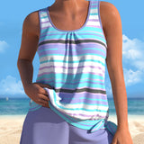 Tankinis a rayas y cuello en U