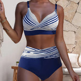 Bikini Rayado Push-Up de Dos Piezas