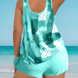 Conjunto de bikini tankini estampado coco