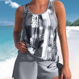 Conjunto de bikini tankini estampado coco