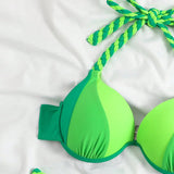 Conjunto de bikini de color bloque