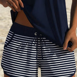 Tankini Simple Rayado Boxer