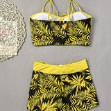 Bikini de Cintura Alta Boyleg Impreso