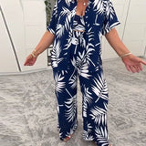 Bañador de Tres Piezas Estampado Hawaiano