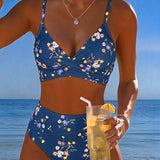 Bikini Sexy Entrecroisé Imprimé Floral