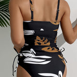Tankini Impreso Retro Sexy Lazos
